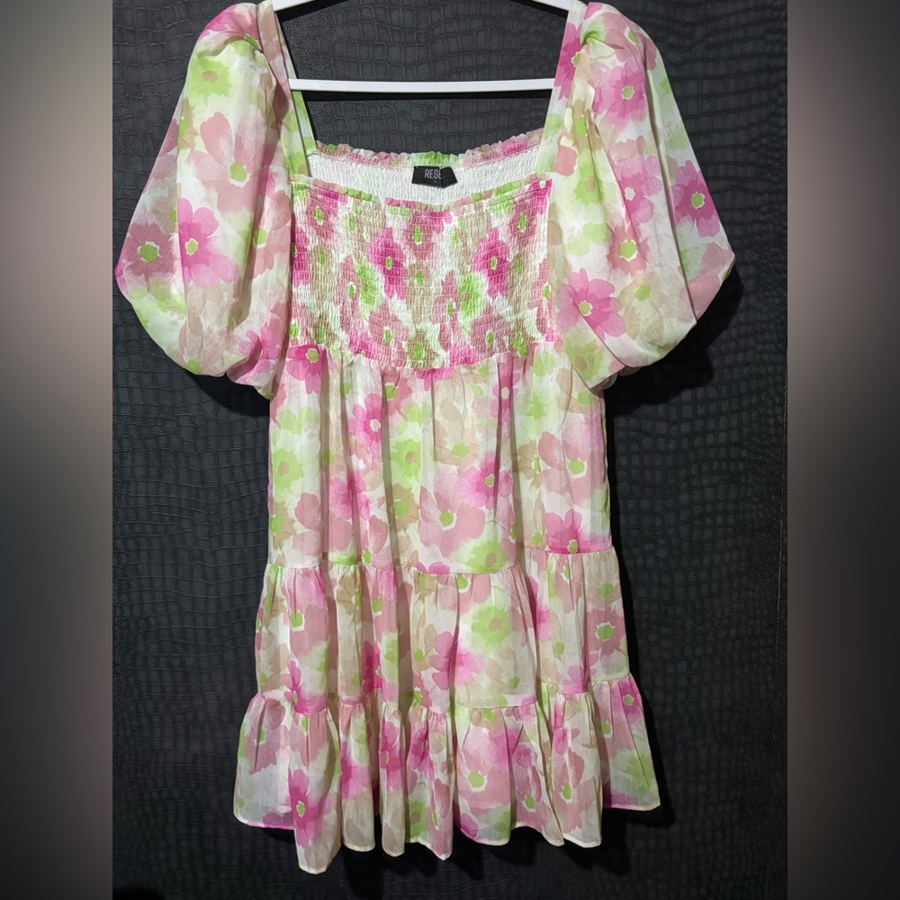 ✨floral puff sleeve garden party dress💐 NWOT